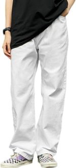 men Baggy Jeans for Men Women Y2k Skater Vintage Plain Pants Casual Wide Leg Jeans Loose Fit Denim Jeans - Image 2