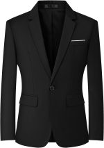 Mens Blazers Slim Fit Business Casual Men Suit Sport Coat One Button Travel Blazer Lightweight Suit Jacket