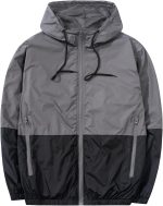 Men's Lightweight Windbreaker Jackets Outdoor Hooded Pocket Raincoat Jacket