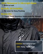 Men’s Rain Jacket with Hood Lightweight Rain Coats Waterproof Raincoat Packable Windbreaker for Hiking Cycling - Image 2